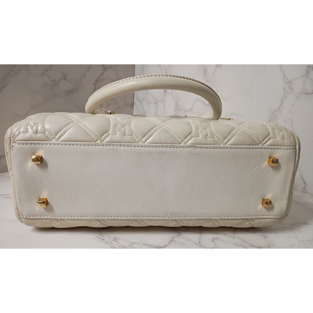 METROCITY Ivory Quilted Leather Tote Bag with Tassel - EUC - Picture 5 of 8